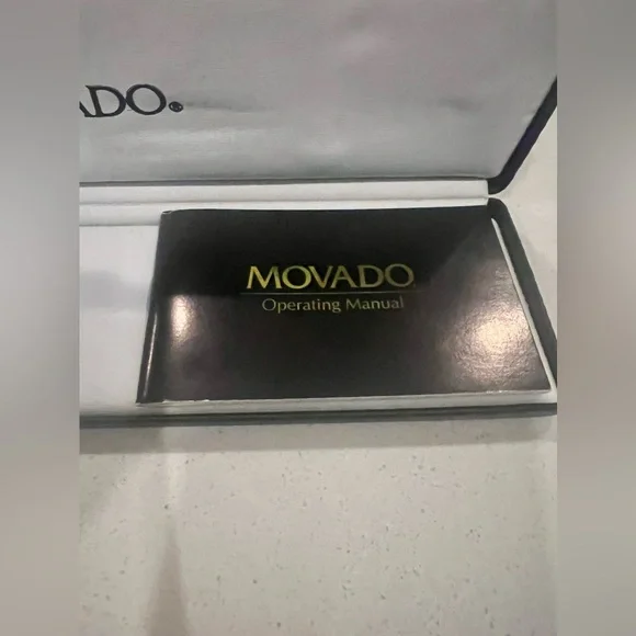 New In Box Vintage Movado Museum Watch Women 25mm Black Dial Gold Tone - Picture 12 of 12